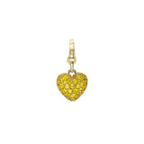 Small Puff Pavé Gemstone Heart Charm