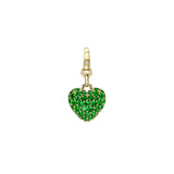 Small Puff Pavé Gemstone Heart Charm