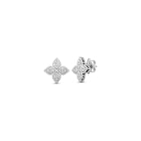 Roberto Coin 18kt White Gold Medium Princess Flower Stud Earrings