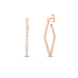 Roberto Coin 18kt Yellow Gold Small Diamond In/out Square Hoops