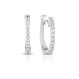 Roberto Coin 18kt White Gold  Pave Diamond Huggie Hoops