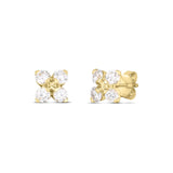 Roberto Coin 18kt Yellow Gold Diamond Love In Verona Flower Stud Earrings