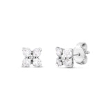 Roberto Coin 18kt White Gold Love In Verona Small Flower Stud Earrings