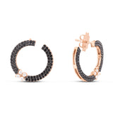 Roberto Coin 18kt Rose Gold Love In Verona Black Diamond Earrings