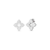 Roberto Coin 18kt White Gold  Princess Flower Diamond Stud Earrings