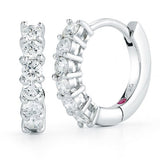 Roberto Coin 18kt White Gold Diamond Huggie Hoop Earrings