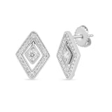 Roberto Coin 18kt White Gold Diamond Marquise Diamante Stud Earring