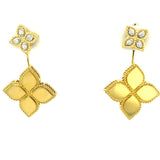 Roberto Coin Roberto Coin18kt Yellow And White Gold  Diamond  Princess Flower Earrings