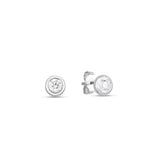 Roberto Coin 18kt White Gold Bezel Set Diamond Stud Earrings