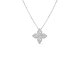 Roberto Coin 18kt White Gold Princess Flower Medium Pendant Necklace