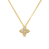 Roberto Coin 18kt Yellow Gold Small Diamond Princess Flower Necklace