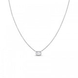 Roberto Coin 18kt White Gold Emerald Cut Bezel Set Pendant Necklace