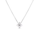 Roberto Coin 18kt White Gold Love In Verona Small Flower Necklace