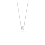 Roberto Coin 18kt White Gold Diamond 'K' Initial Necklace