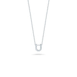 Roberto Coin 18kt White Gold Diamond 'U' Initial Necklace