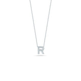 Roberto Coin 18kt White Gold Diamond 'R' Initial Necklace