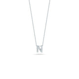 Roberto Coin 18kt White Gold Diamond 'N' Initial Necklace