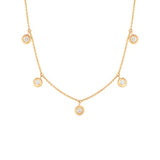 Roberto Coin 18kt Yellow Gold  Five Station Dangling Diamond Necklace