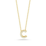 Roberto Coin 18kt White Gold Diamond 'C' Initial Necklace
