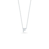 Roberto Coin 18kt White Gold Diamond 'F' Initial Necklace
