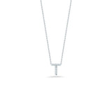 Roberto Coin 18kt White Gold Diamond 'T' Initial Necklace