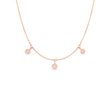 Roberto Coin 18kt Rose GoldThree Station Dangling Diamond Necklace