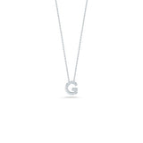 Roberto Coin 18kt White Gold Diamond 'G' Initial Necklace