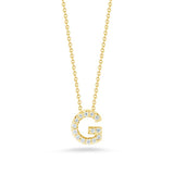 Roberto Coin 18kt Yellow Gold Diamond 'G' Initial Necklace
