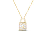 Roberto Coin 18kt Yellow Gold Diamond Lock Charm Necklace