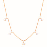 Roberto Coin 18kt Rose Gold Five Station Diamond Dangle Necklace