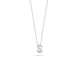 Roberto Coin 18kt White Gold Diamond 'S' Initial Necklace