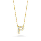 Roberto Coin 18kt Yellow Gold Diamond 'P' Initial Necklace
