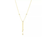Roberto Coin 18kt Yellow Gold Bezel Set Diamond Triple Drop Necklace