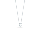 Roberto Coin 18kt White Gold Diamond 'C' Initial Necklace