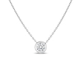 Roberto Coin 18kt White Gold Single Station Bezel Set Pendant Necklace