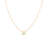 Roberto Coin 18kt Rose Gold Emerald Cut Diamond Bezel Set Pendant Necklace