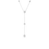 Roberto Coin 18kt White Gold Five Bezel Set Diamond Y Necklace
