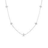Roberto Coin 18kt White Gold Five Quad Station Necklace