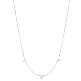 Roberto Coin 18kt White Gold Diamond Three Station Necklace