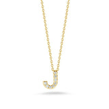 Roberto Coin 18kt Yellow Gold Diamond 'J' Initial Necklace
