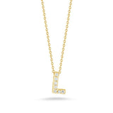 Roberto Coin 18kt Yellow Gold Diamond 'L' Initial Necklace