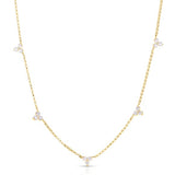 Roberto Coin 18kt Yello Gold Diamond Flower Station Necklace