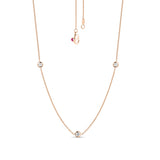 Roberto Coin 18kt Rose Gold 3 Diamond Station Necklace