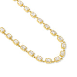 Emerald-Cut Diamond Link Tennis Necklace