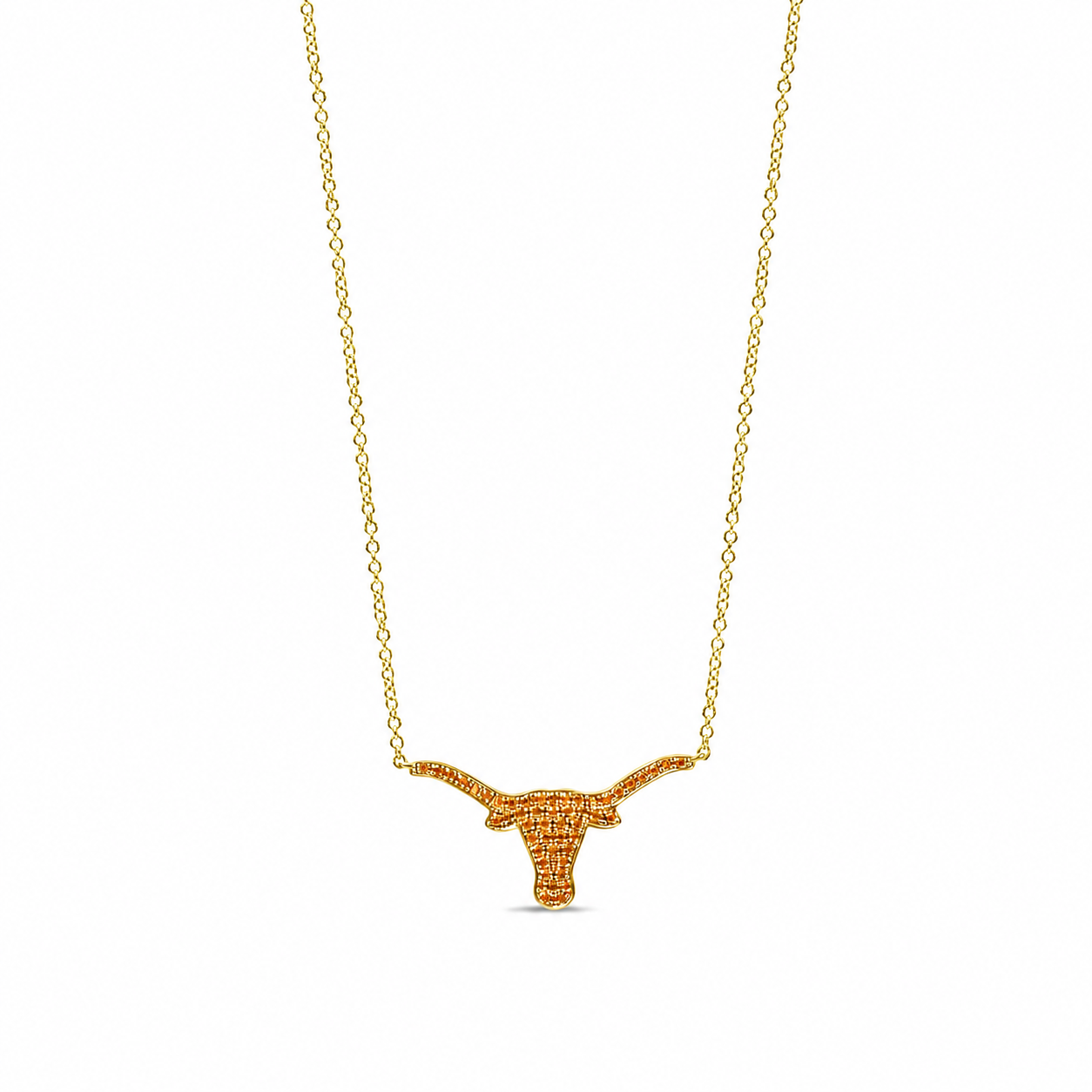 Medium Orange Sapphire Longhorn Necklace