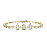 Envoy Pear & Round Diamonds Line Bracelet