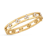 Roberto Coin 18kt Yellow Gold Love In Verona Diamond Open Frame Bangle
