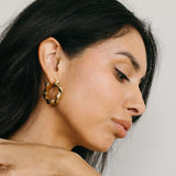 Wide Twist Puff Hoop Earrings