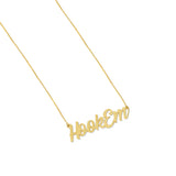 "Hook 'Em" Script Necklace