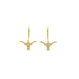 Pave diamond gold longhorn earrings